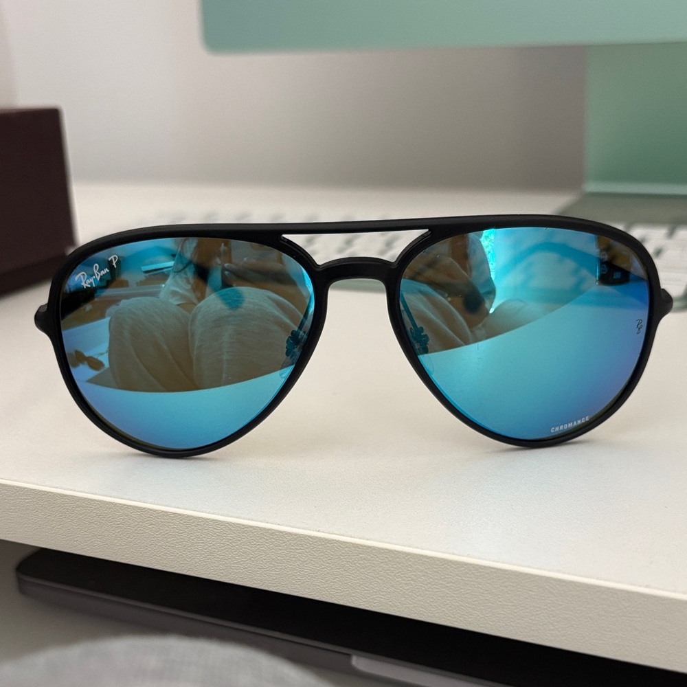 Ray-Ban Black Frame with Blue Lens Sunglasses